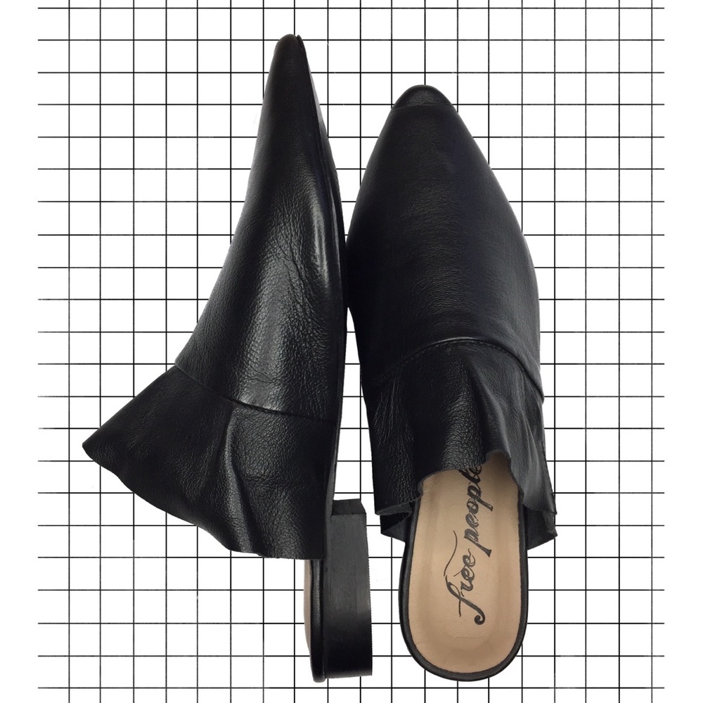 Free People Sienna Mule Pointed Black Loafer Flats